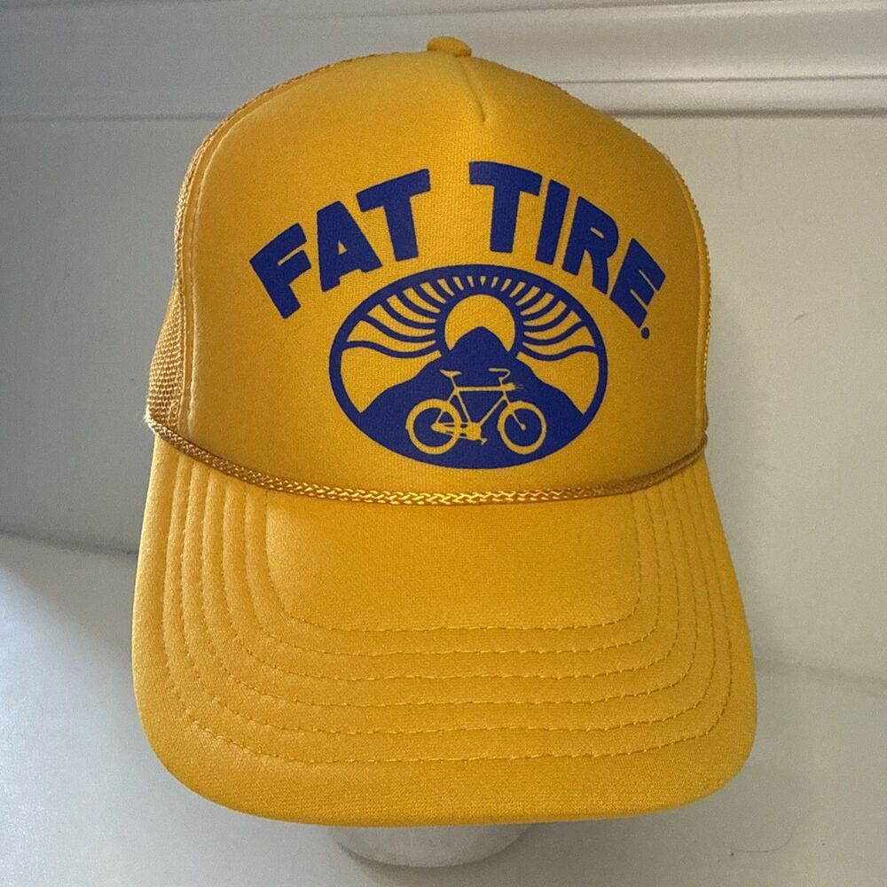 Fat Tire Belgium Brewing Ale Corded Foam Mesh Trucker Snapback Hat Cap Yellow